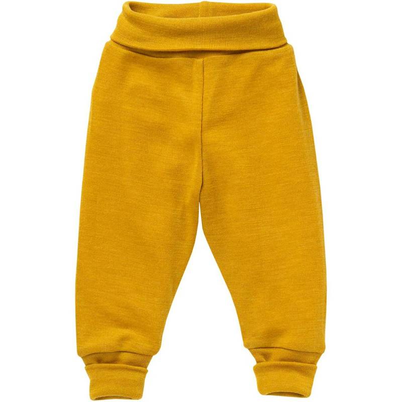 Wolle Seide Hose mit breitem Bund in senfgelb 74/80