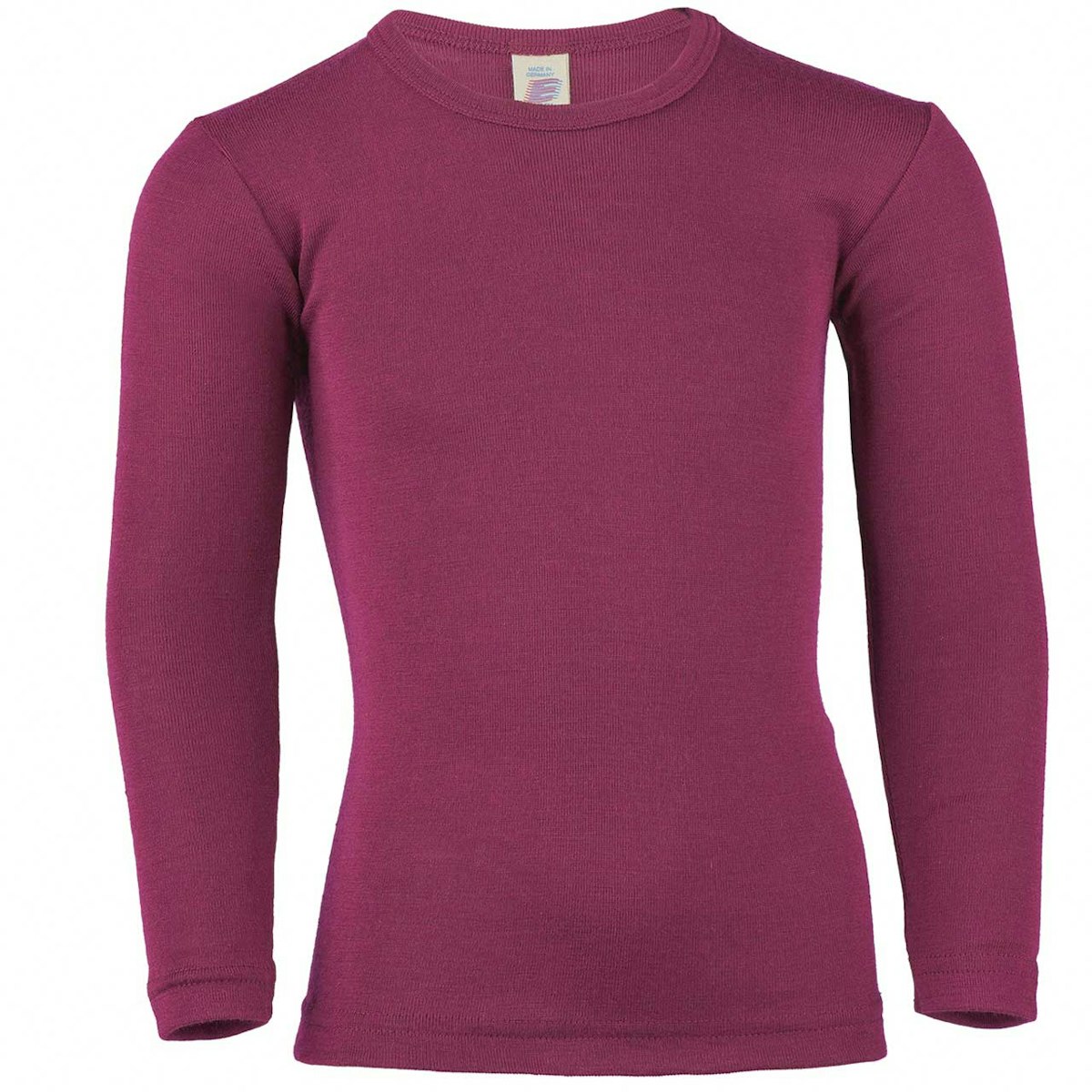 Wolle Seide Kinder Langarmshirt beere 176
