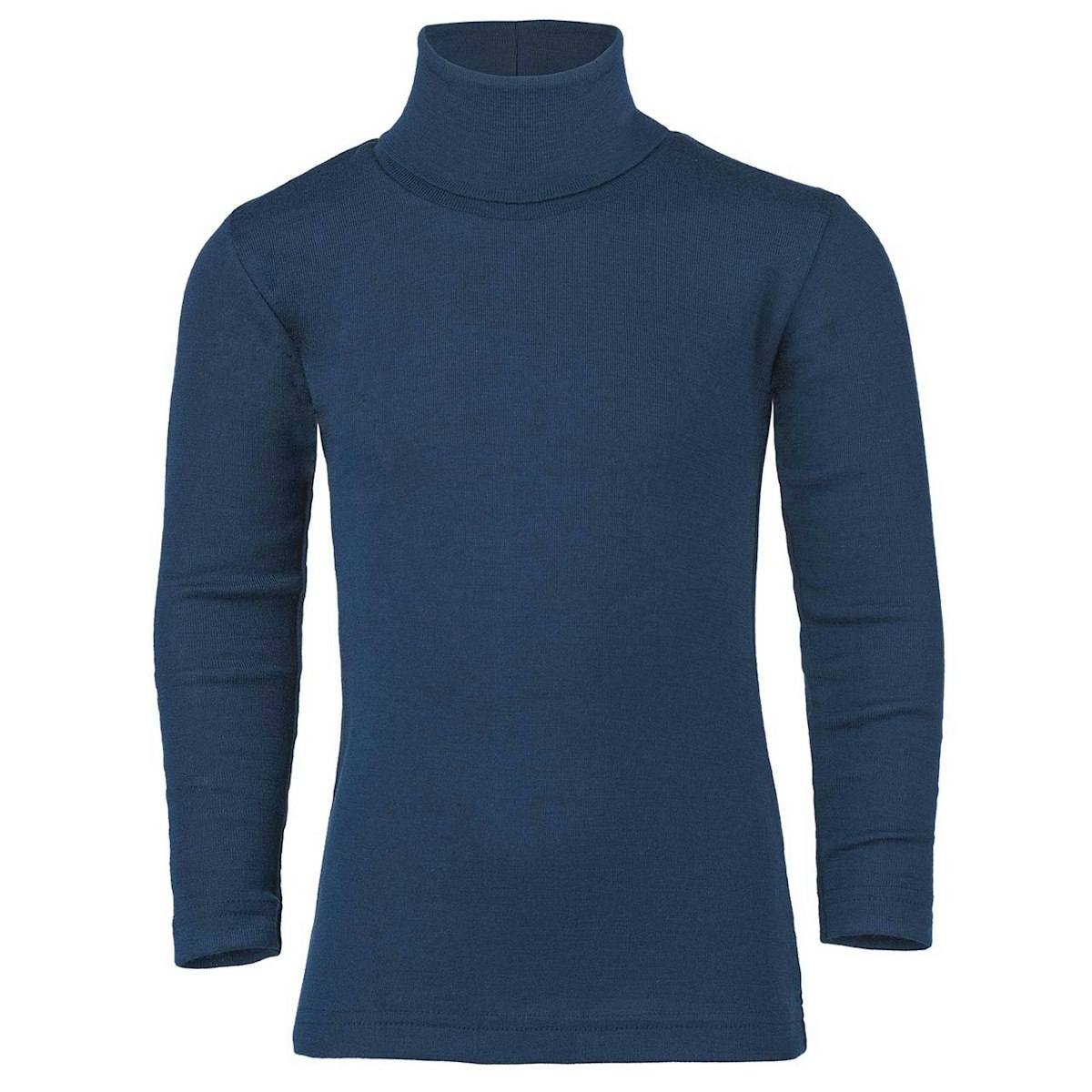 Wolle Seide Kinder Rollkragen Shirt langem hellgrau 152