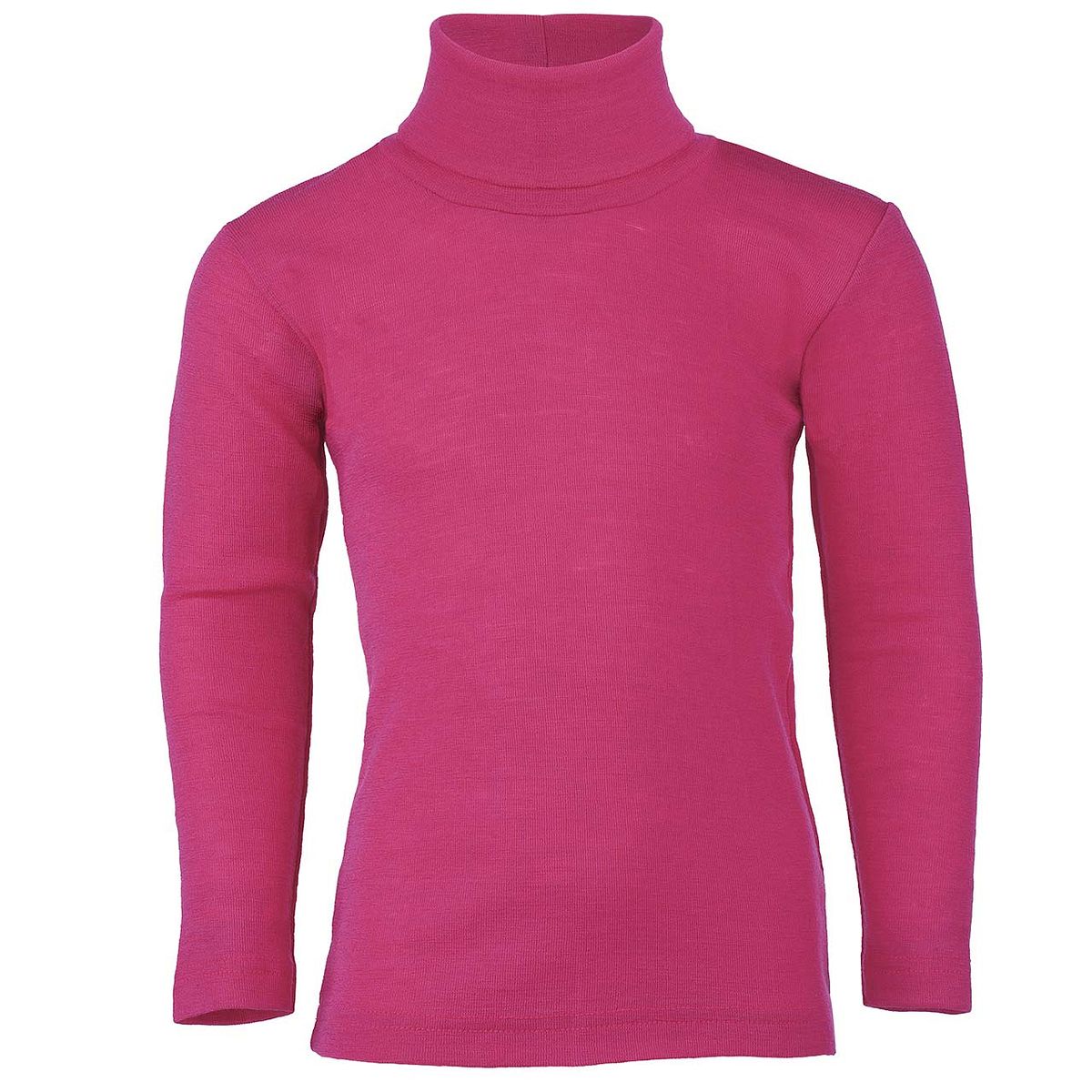 Wolle Seide Kinder Rollkragen Shirt langem himbeere 128