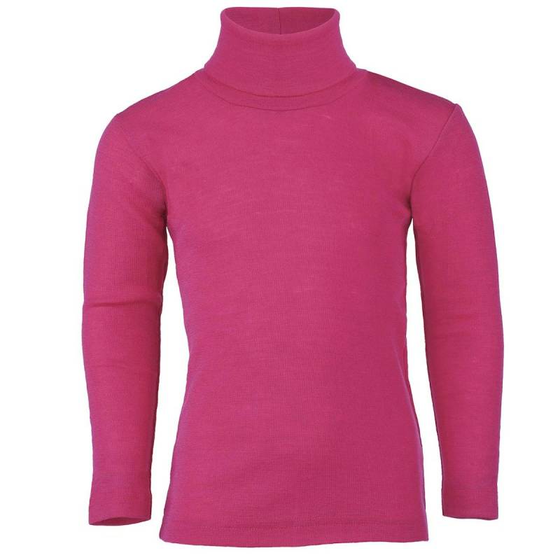 Wolle Seide Kinder Rollkragen Shirt langem himbeere 140
