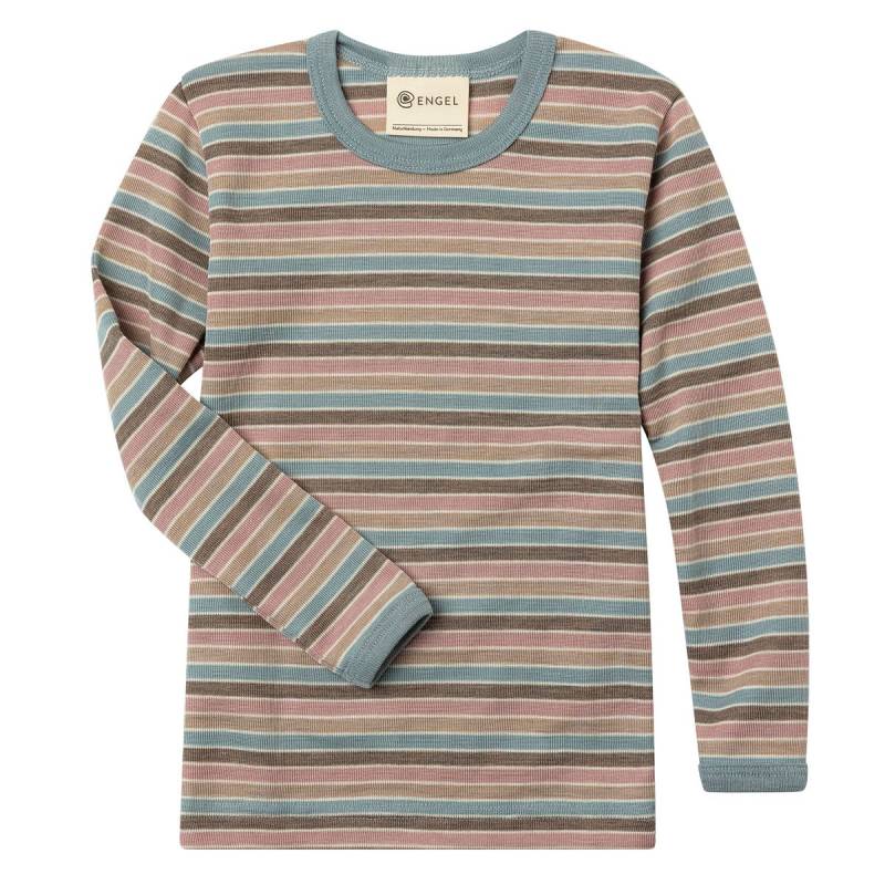 Wolle Seide Langarmshirt Kinder geringelt Pastell 152 Wolle Seide Langarmshirt Kinder geringelt Pastell 152