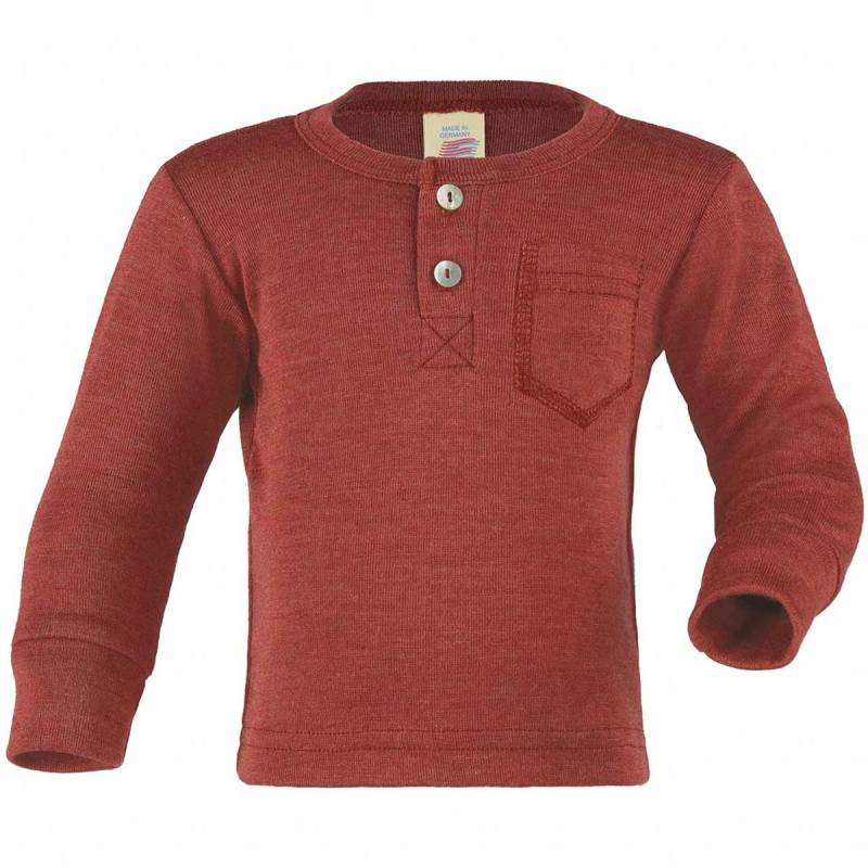 Wolle Seide Langarmshirt Knopfleiste kupfer 74/80