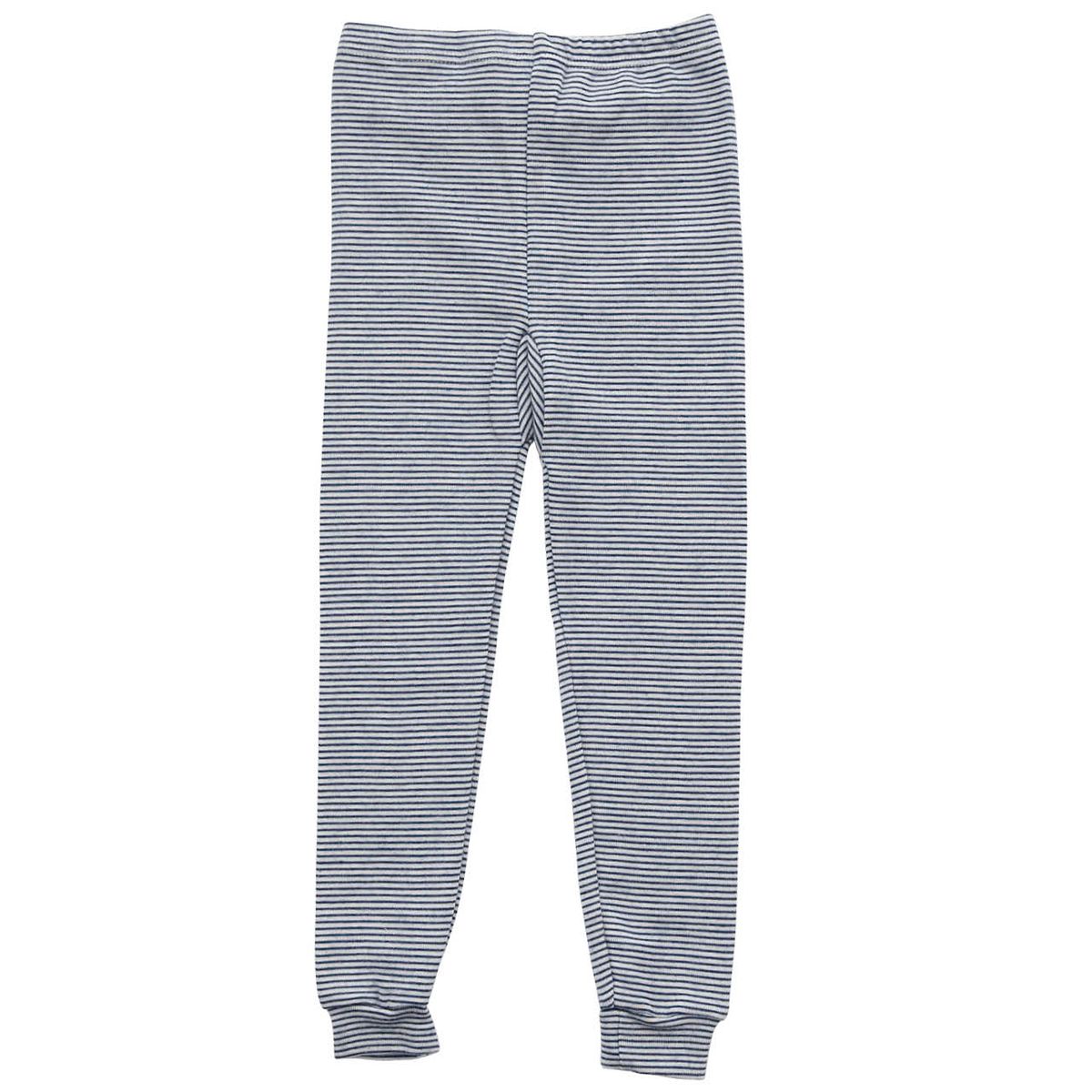 Wolle Seide Leggings Bündchen marine gestreift 116