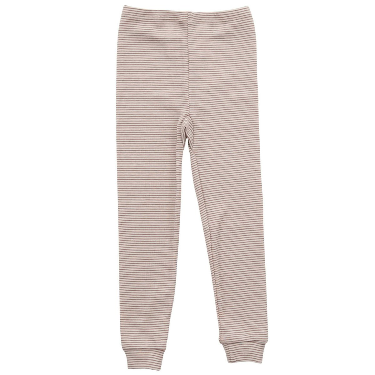 Wolle Seide Leggings Bündchen mauve gestreift 116