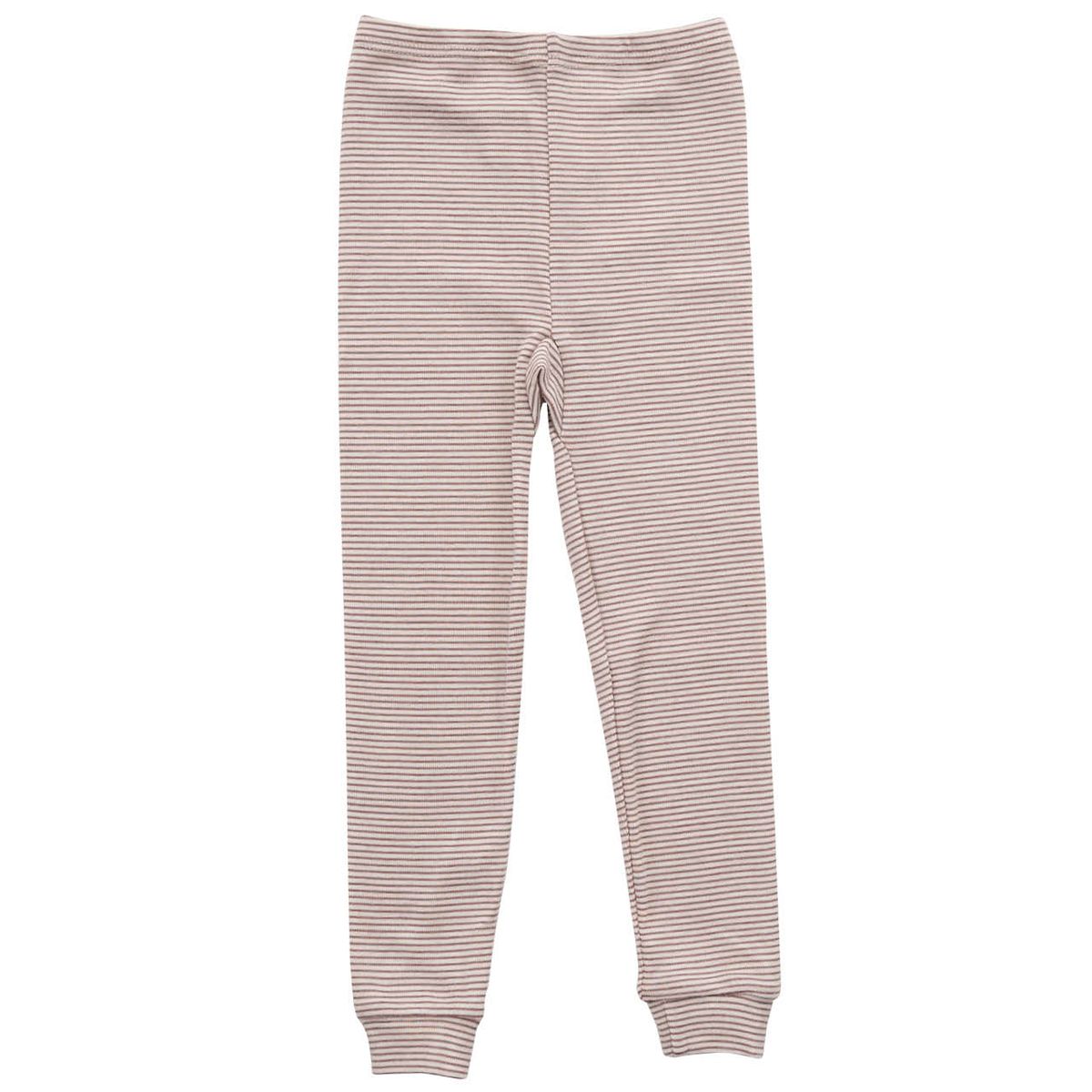 Wolle Seide Leggings Bündchen mauve gestreift 98