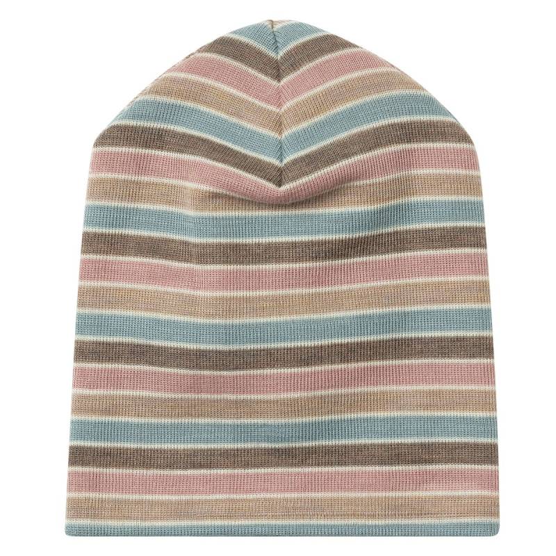 Wolle Seide Mütze Beanie geringelt Pastell 62/68 Wolle Seide Mütze Beanie geringelt Pastell 62/68