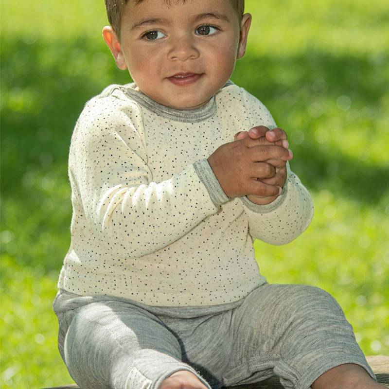 Wolle Seide Strampler langarm natur-grau ohne Füße 50/56 Wolle Seide Strampler langarm natur-grau ohne Füße 50/56