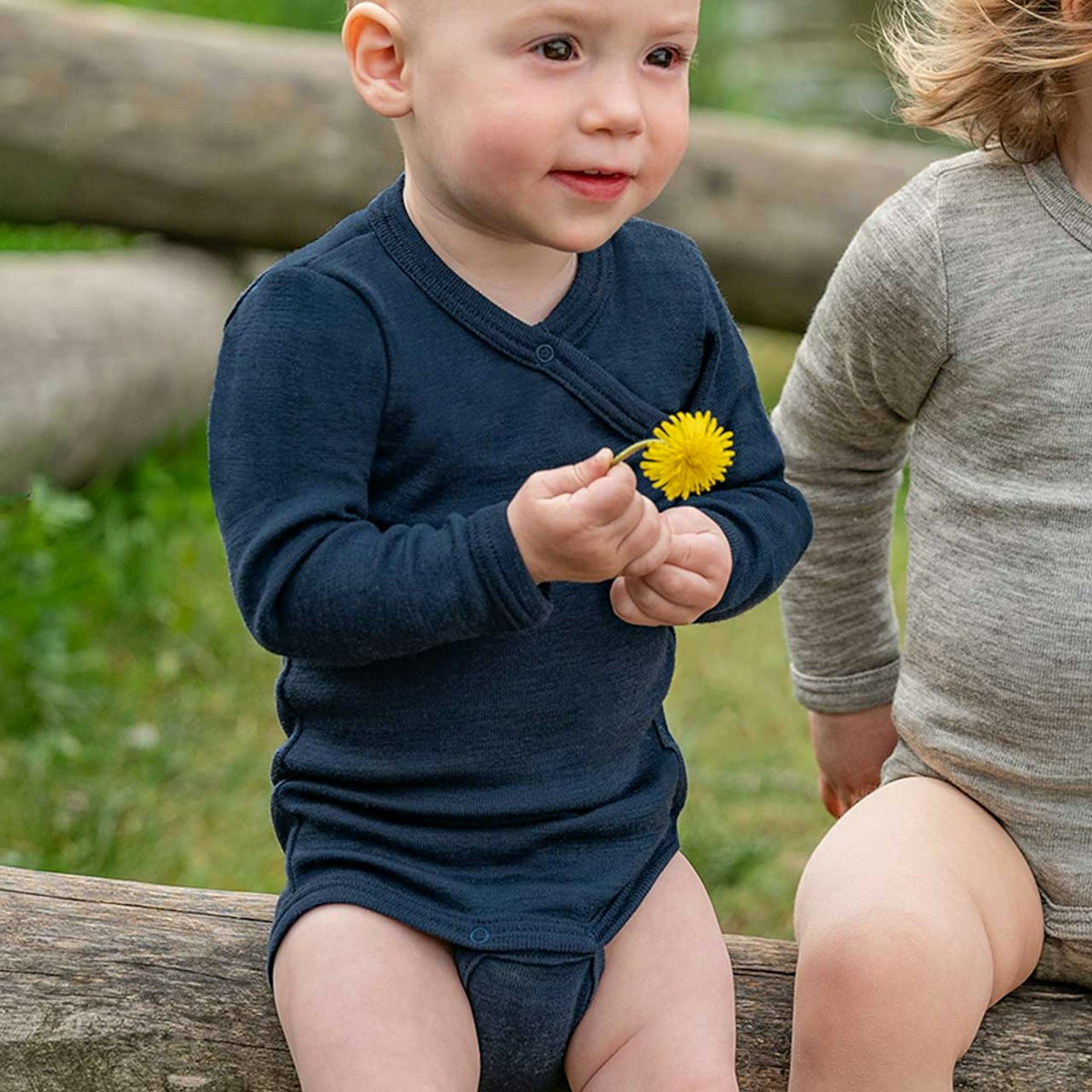 Wolle Seide Wickelbody langarm marine 50/56