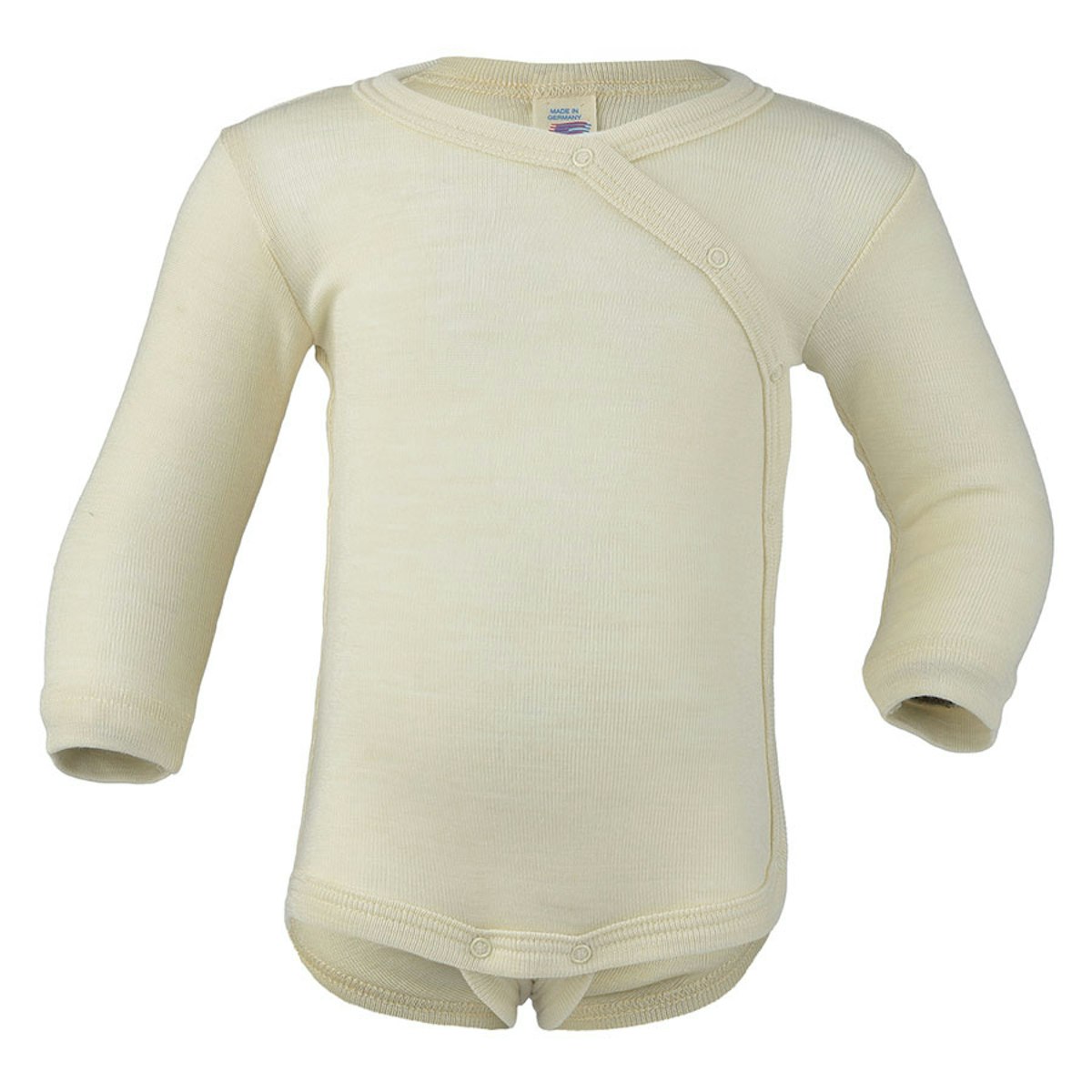 Wolle Seide Wickelbody langarm natur 50/56