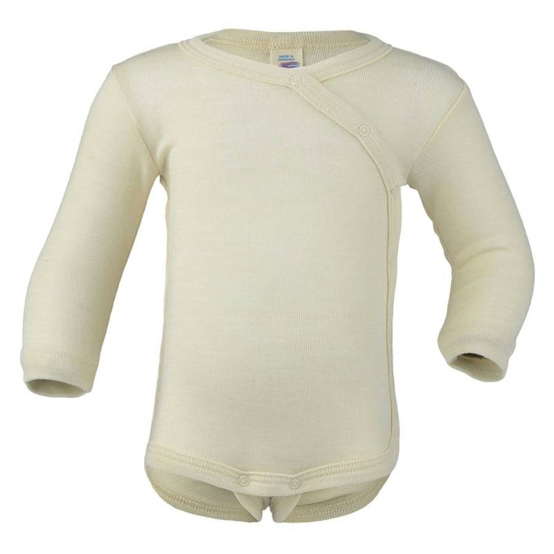 Wolle Seide Wickelbody langarm natur 50/56
