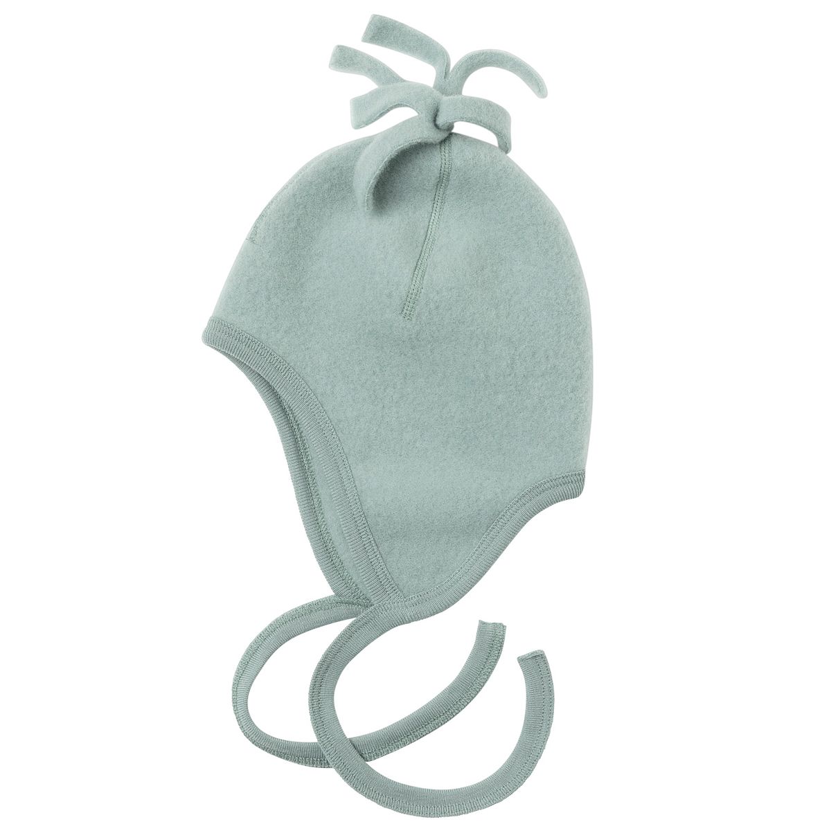 Wollfleece Babymütze Zipfel bergblau 86/92