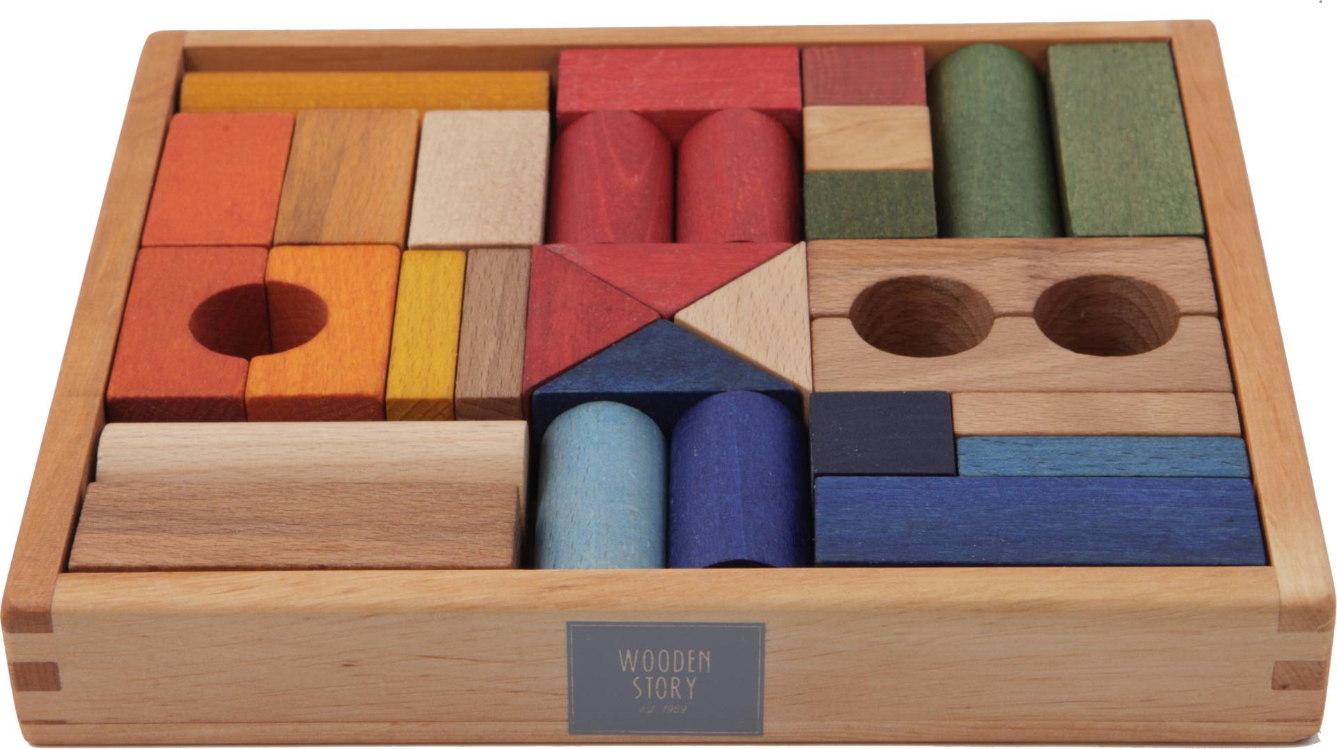 Wooden Story - Bausteine 30T. rainbow Blocks
