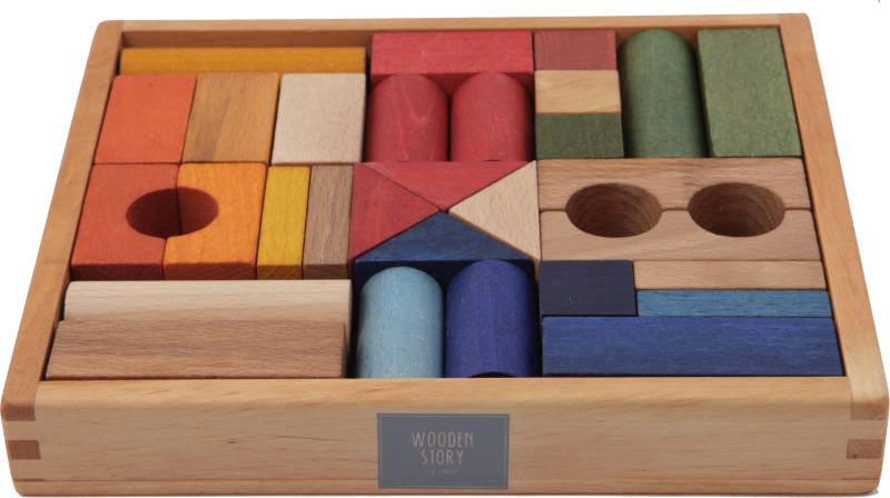 Wooden Story - Bausteine 30T. rainbow Blocks