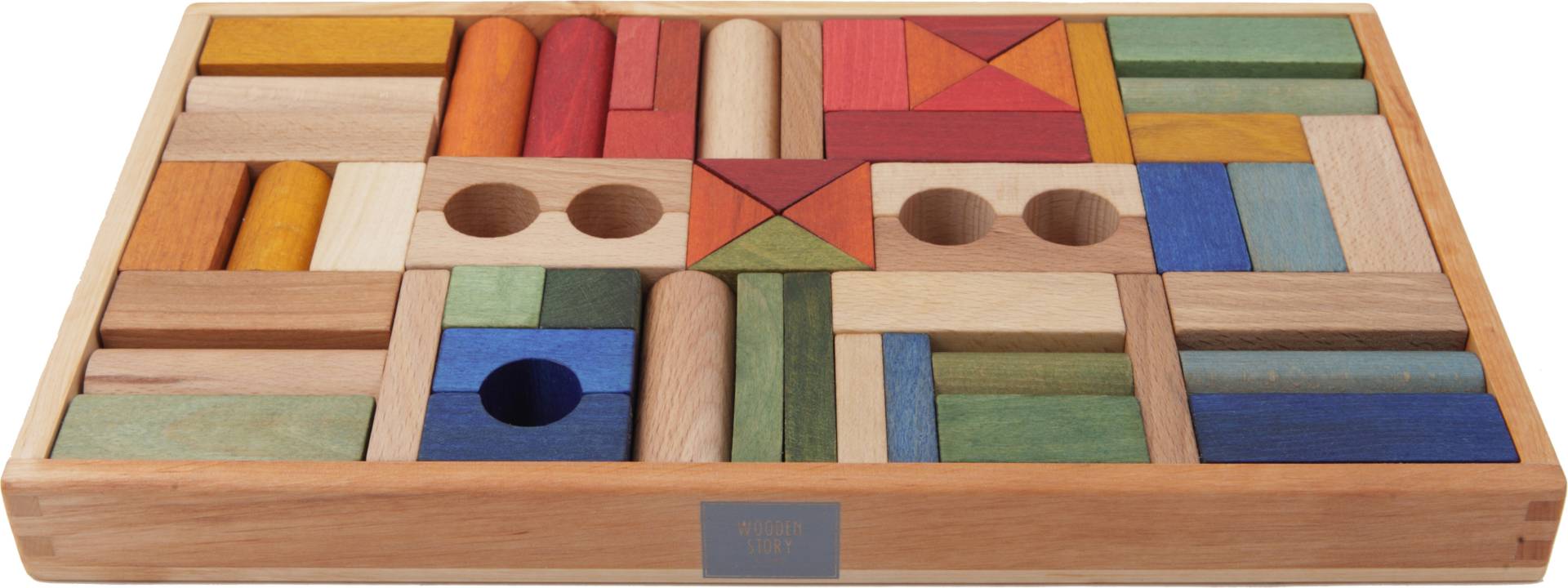 Wooden Story - Bausteine 54T. rainbow Blocks Wooden Story - Bausteine 54T. rainbow Blocks
