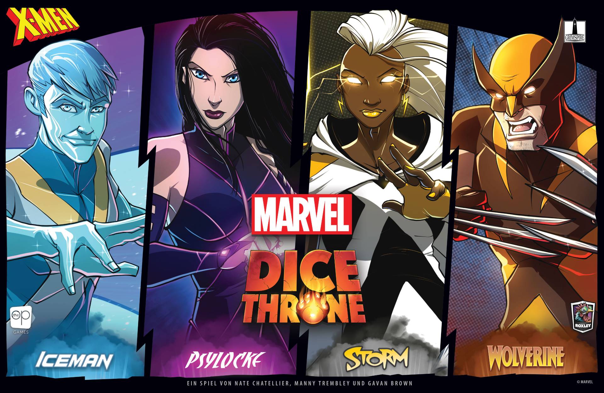X-Men Dice Throne: Iceman, Psylocke, Storm, Wolverine