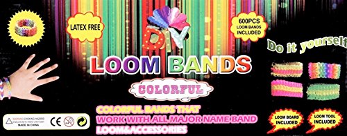 XL Loom Set 600 Bands in verschiedenen Farben + 24 Clibs + Webrahmen + 1 Nadel + Anleitung für Loom Bandz