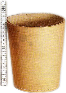 XXL Leder-W�rfelbecher natur 16 cm