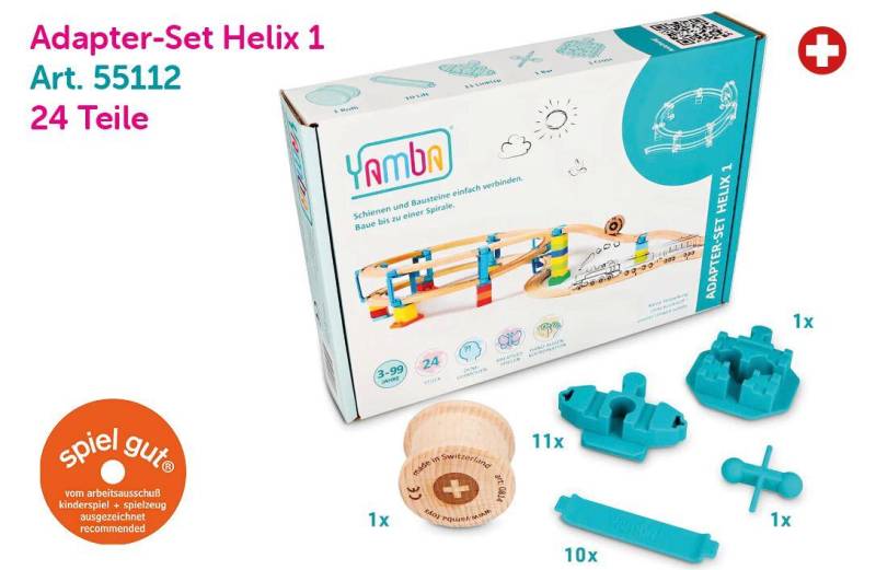 Yamba - Yamba Holzschienen Adapter-Set Helix 1 - 24-teilig