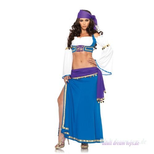Zigeuner Kostüm S/M - Zigeunerin Kostüm für Frauen - Karneval - 1870er Jahre - 100% Polyester - Erwachsene - Jugend Mädchen