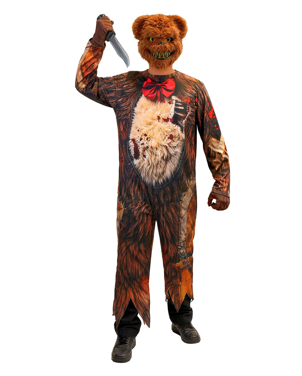 Zombie Teddy Herren Kostüm-Overall mit Maske