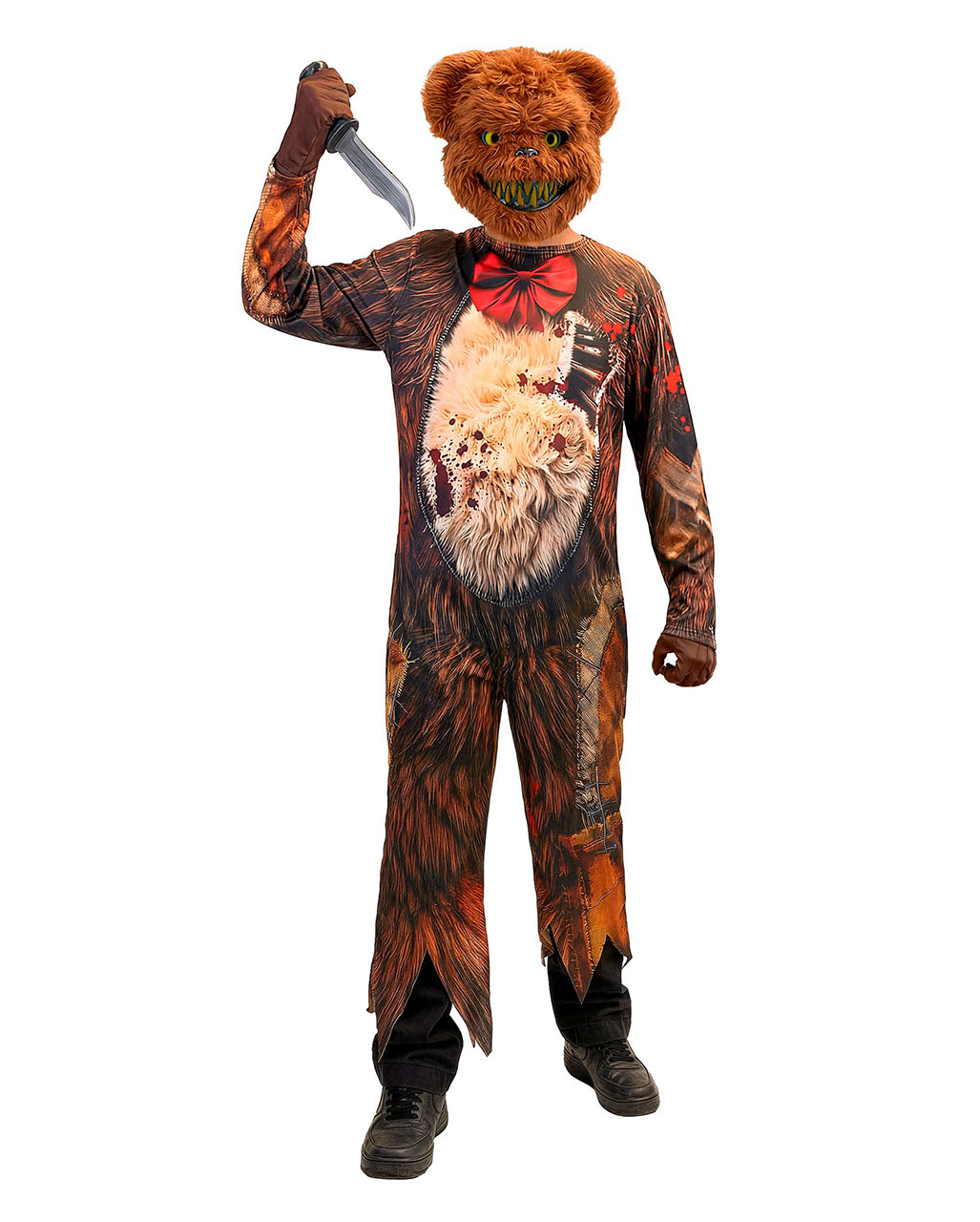 Zombie Teddy Kinder Kostüm-Overall mit Maske