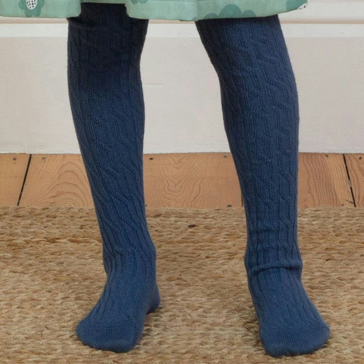 Zopfmuster Strumpfhose navy 92/104