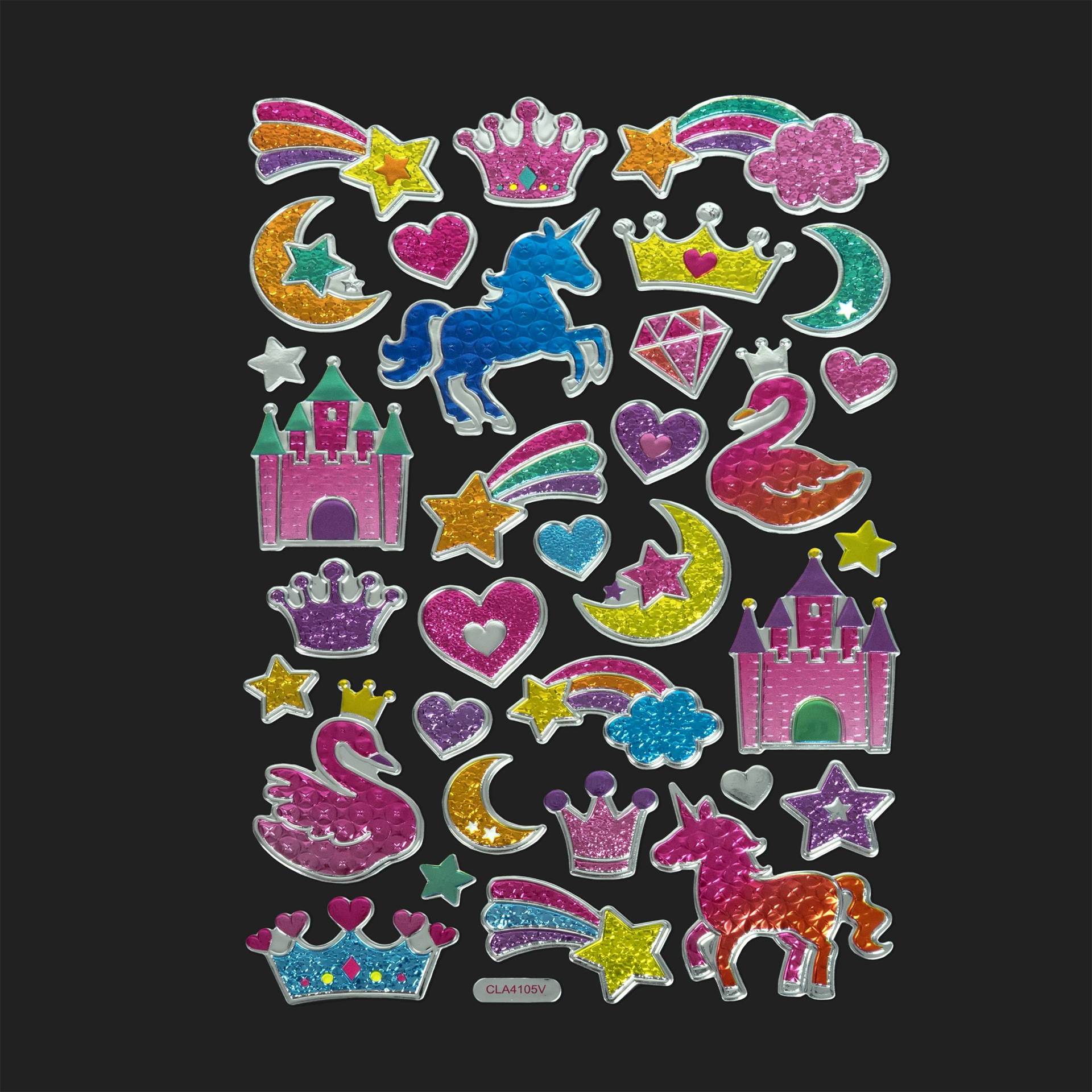 Zubehör 33 x Bubble Sticker - Einhorn Welt Aufkleber