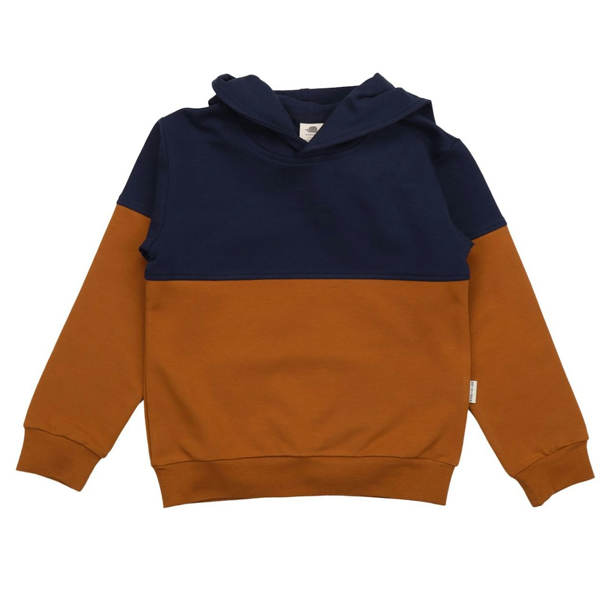 Zweifarbiger Hoodie Sweat blau braun 134