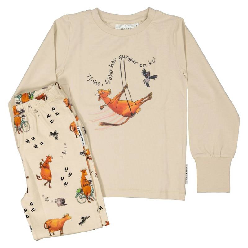 Zweiteiliger Schalfanzug Mama Muh und die Krähe beige 98/104 Zweiteiliger Schalfanzug Mama Muh und die Krähe beige 98/104