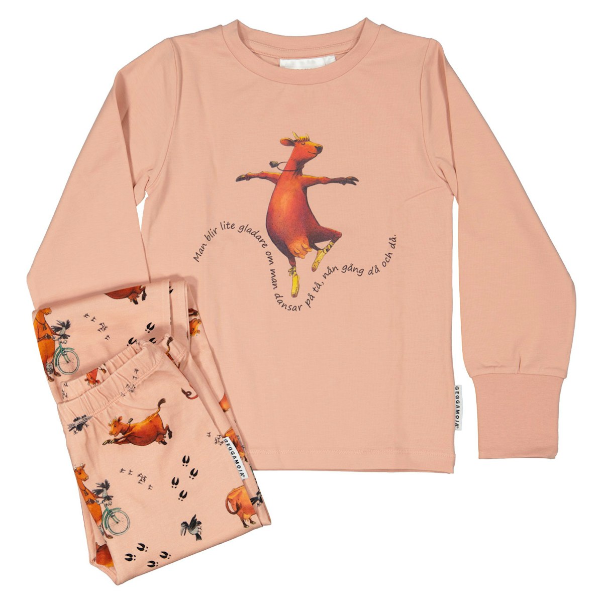 Zweiteiliger Schalfanzug Mama Muh und die Krähe rosa 122/128