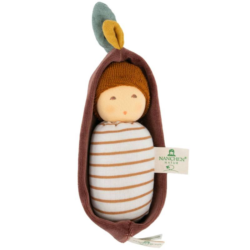 Zweitilige Babyrassel Eichenbaby im Rindenbett