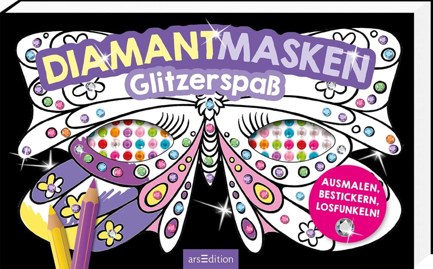 arsEdition - Masken Diament ausmalen Glitzerspaß