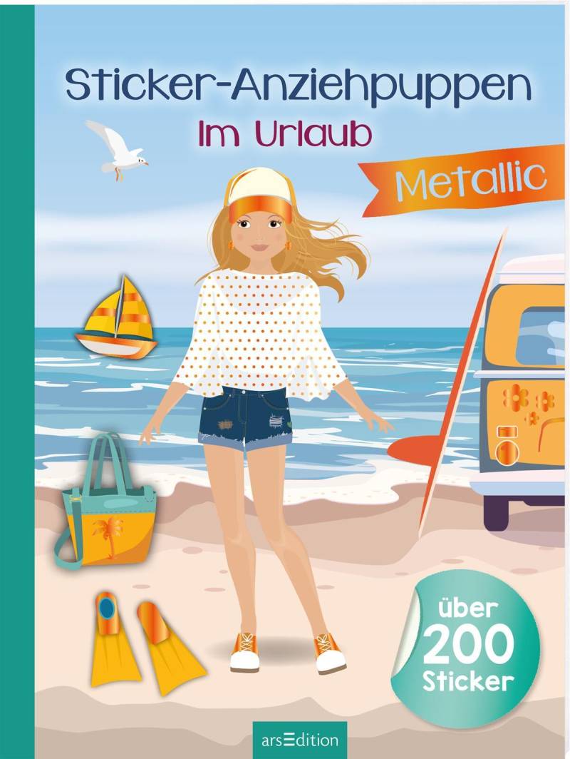 arsEdition - Sticker-Anziehpuppen Metallic – Im Urlaub