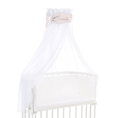 babybay® Himmel Organic Cotton Royal mit Schleife passend für alle Modelle beige Glitzerpunkte gold von babybay