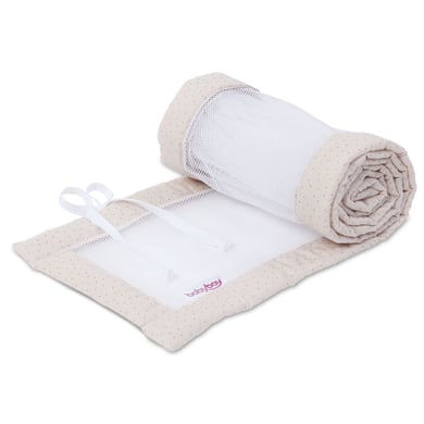 babybay® Nestchen Mesh Royal passend für Modell Boxspring XXL beige Glitzerpunkte gold von babybay