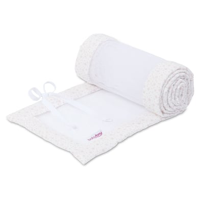 babybay Nestchen Mesh passend für Modell Maxi, Boxspring, Comfort und Comfort Plus, weiß Glitzersterne rosé von babybay