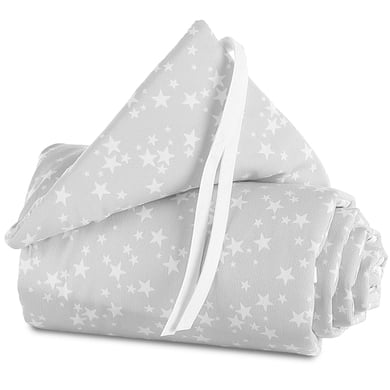 babybay Nestchen Piqué Boxspring XXL perlgrau Sterne weiß von babybay
