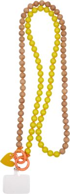 gelb, Handykette Holzperlen - Happy together