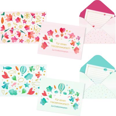 grün, Mini-Geldkuvert: Für einen Herzenzwunsch (Erstkommunion)