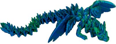 grün/blau, Kristall-Drache mit Flügeln - Kristalltier