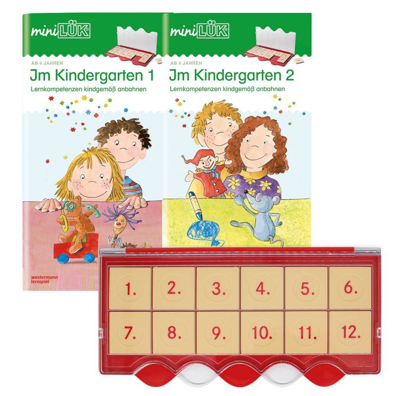 miniLÜK - Set Im Kindergarten, Kontrollgerät + 2 Hefte miniLÜK - Set Im Kindergarten, Kontrollgerät + 2 Hefte