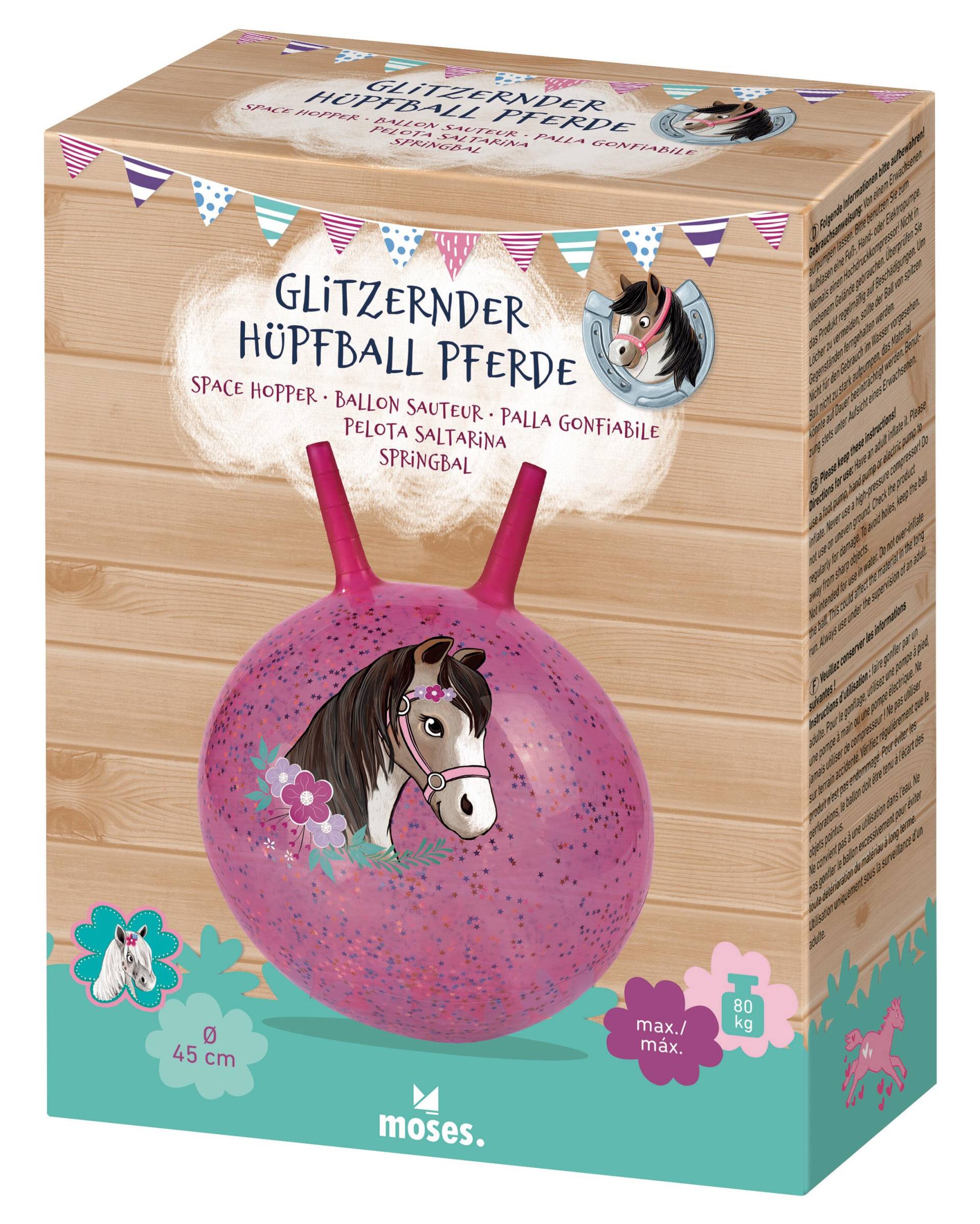 moses - Glitzernder Hüpfball Pferde