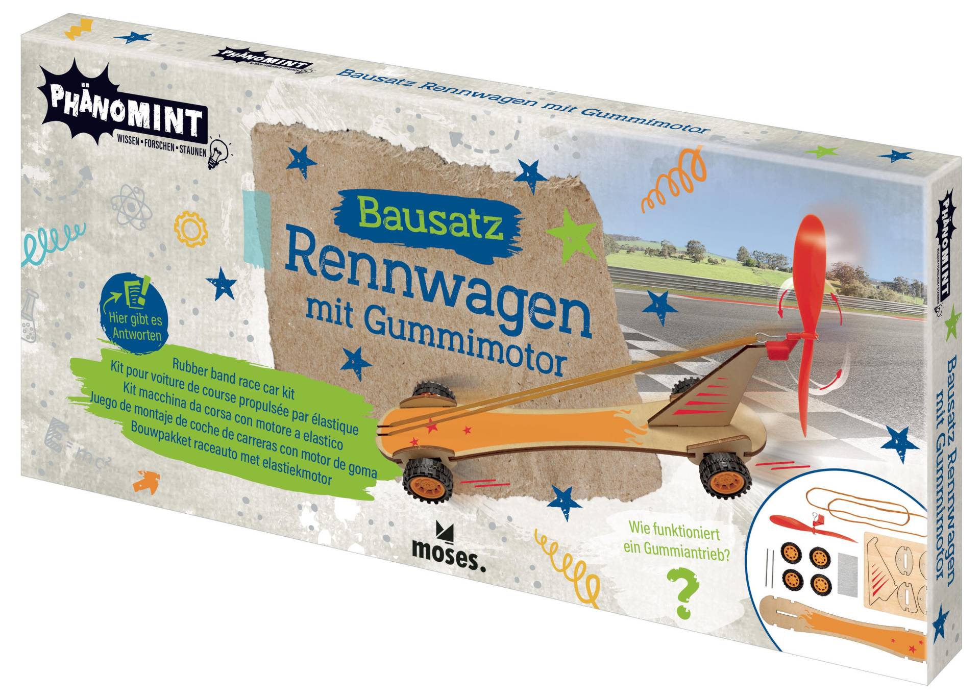 moses - Moses PhänoMINT Bausatz Rennwagen m – Experimentier- und Lernspiel