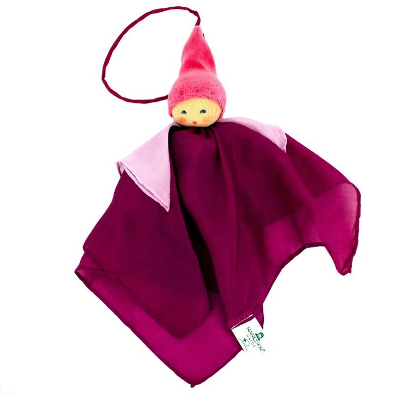 nanchen Seidenpuppe Schmusetuch beere