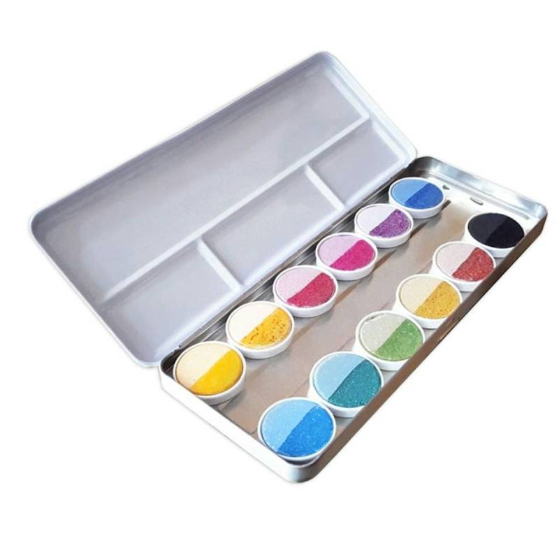 ökoNorm großer Wassermalfarben Kasten mit 12 Farben - vegan