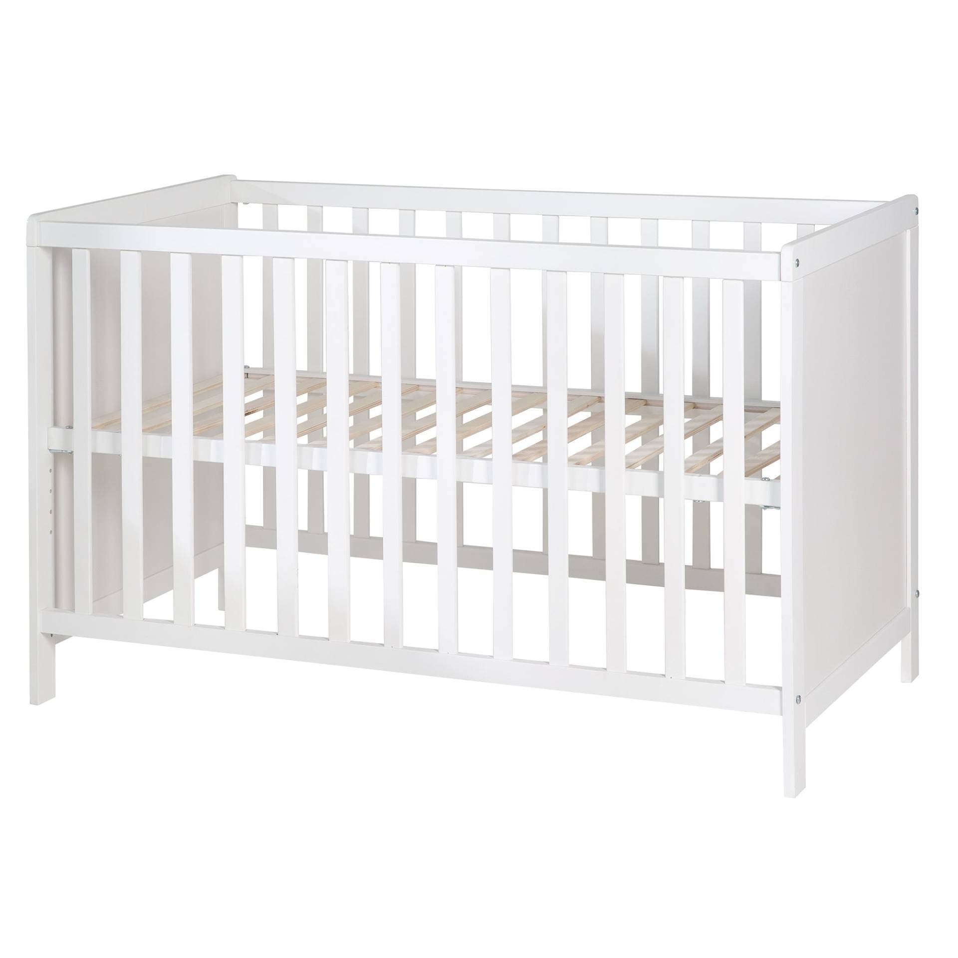 roba Baby- & Beistellbett 2in1 'Hamburg' 60x120 cm, weiß, verstellbar, inkl. 5 Schlupfsprossen