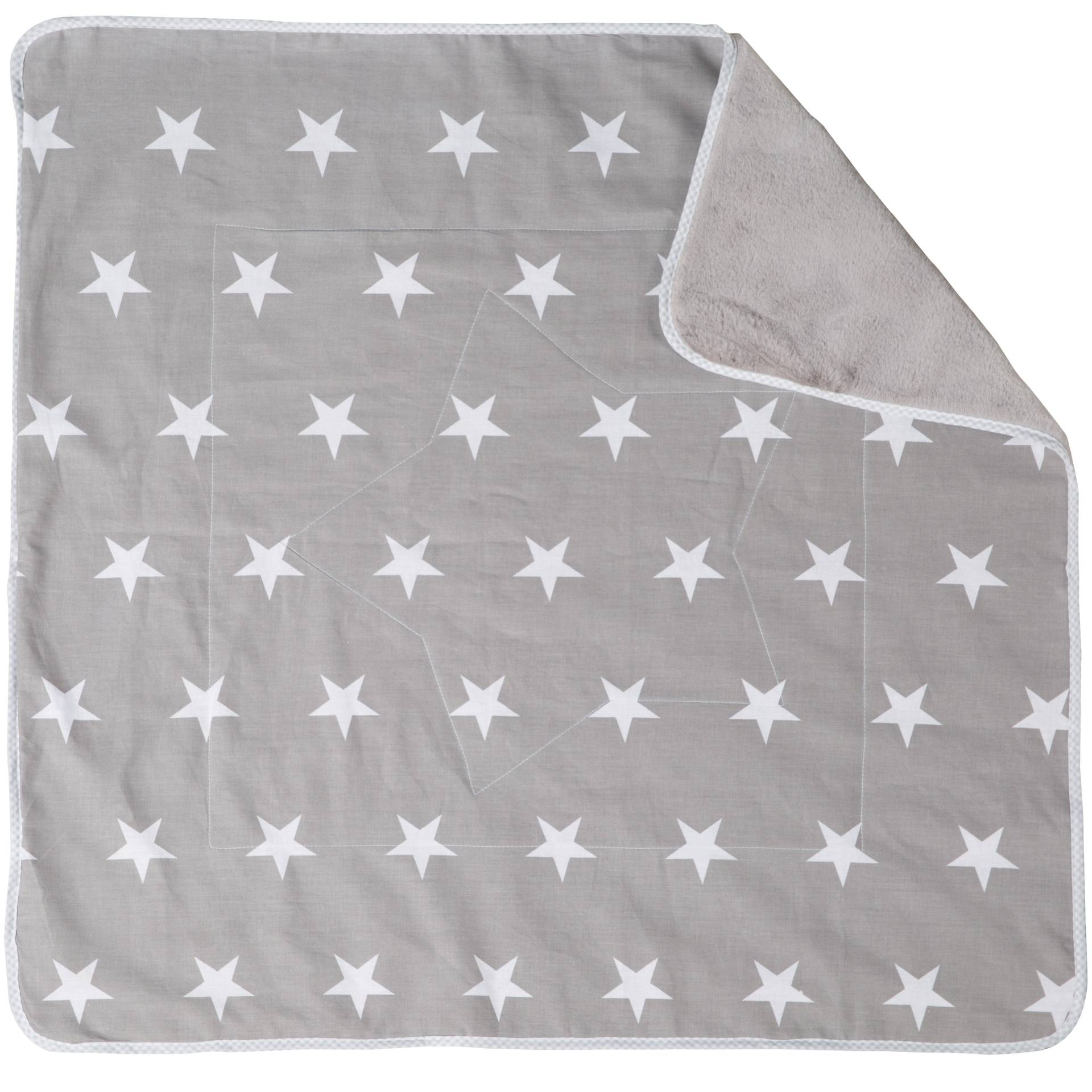 roba Babydecke 'Little Stars', 2-seitig: 1x super weich, warm & flauschig, 1x 100 % Baumwolle
