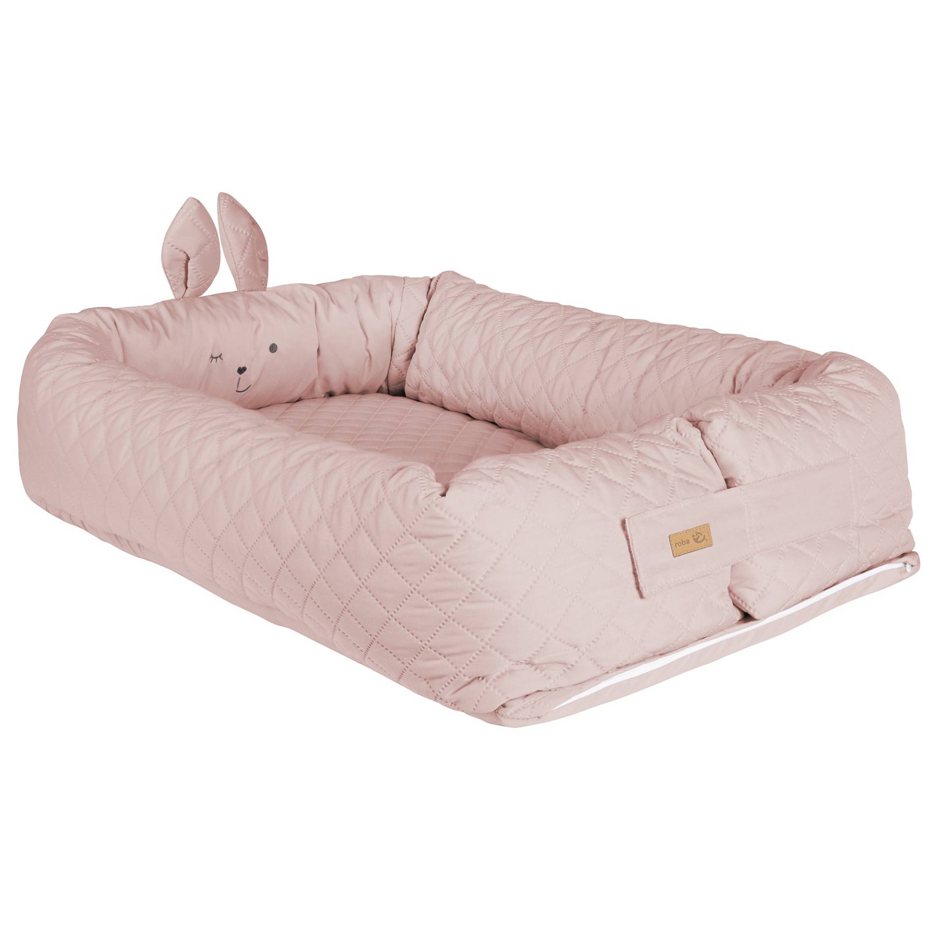 roba Babylounge 'roba Style', Kuschelnest mit Häschen-Gesicht 'Lily', rosa, Reisebett, Wickelauflage