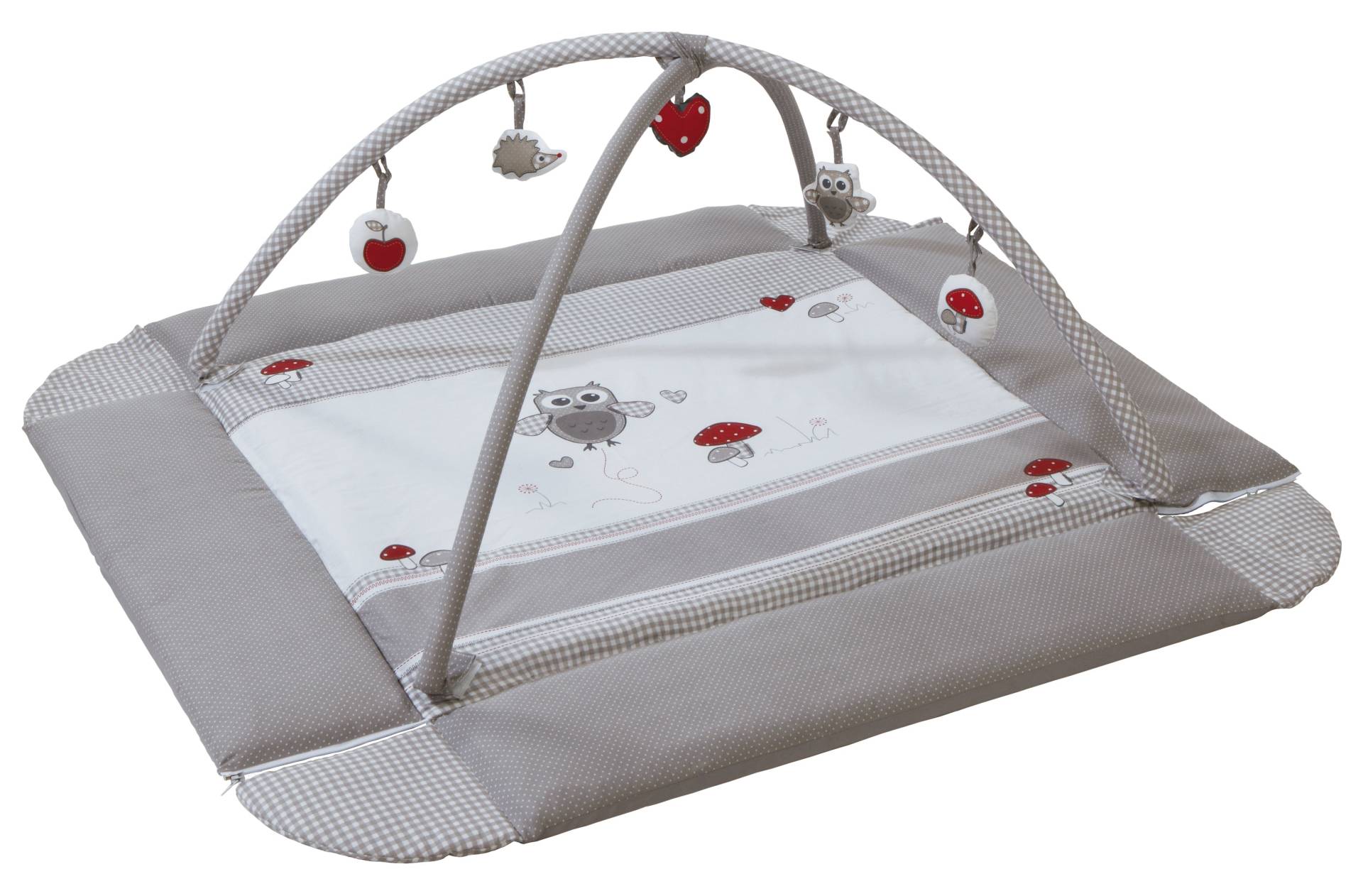 roba Babynest 'Adam & Eule', 4in1, Wickelauflage, Spieldecke, Activity Center & Laufgittereinlage